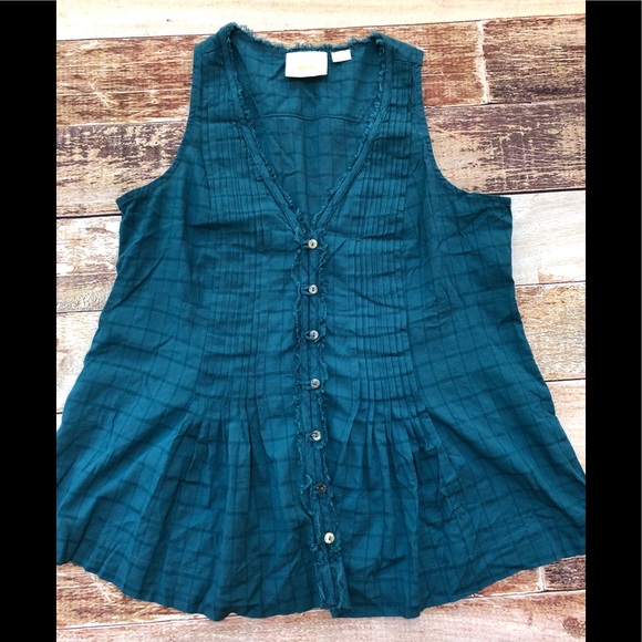 Maeve Anthropologie v-neck button down tank S‎ - Picture 1 of 8